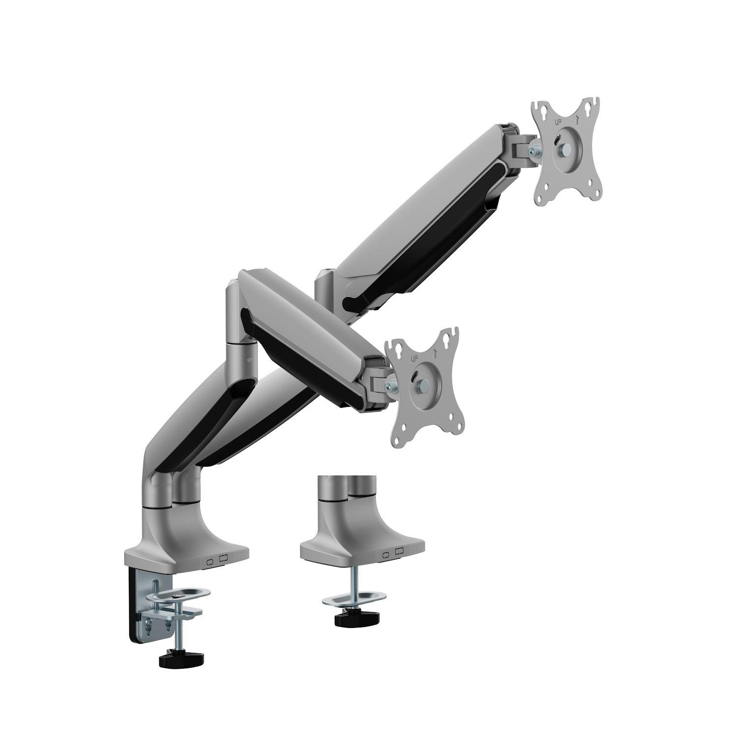 Suporte de Secretária para 2 Monitores EWENT EW1528 (17–35" - VESA 75x75/100x100 - Cinzento)