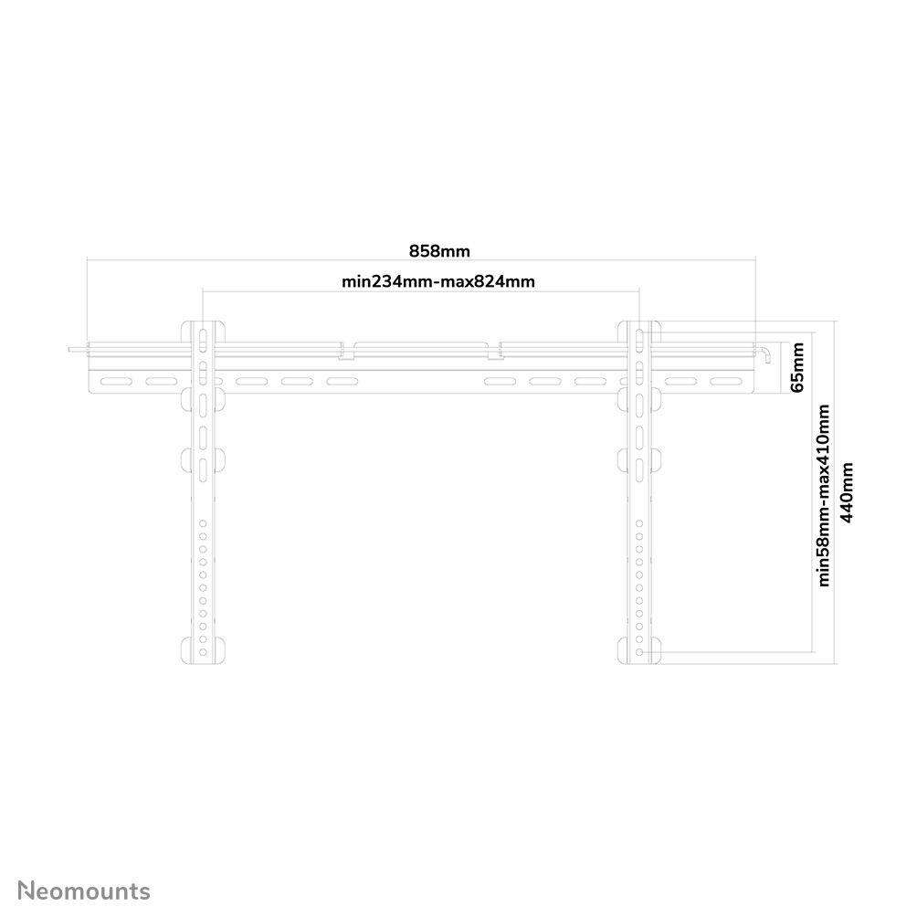 Suporte de Parede para TV NEOMOUNTS PLASMA-W065 (800 x 400 mm - 200 x 200 mm - 190,5 cm - Prateado) — miniatura 3