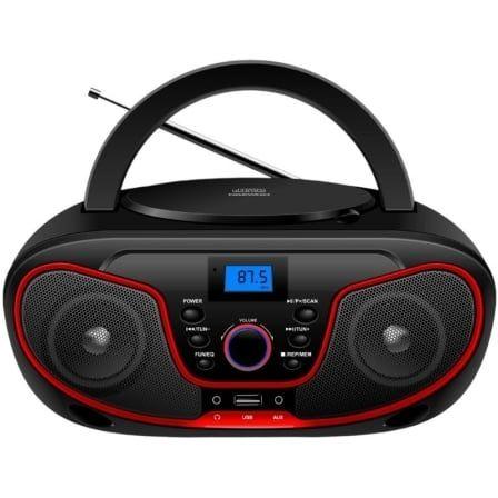 Rádio Portátil com Leitor de CD DAEWOO DW3013 (4 W - Vermelho)