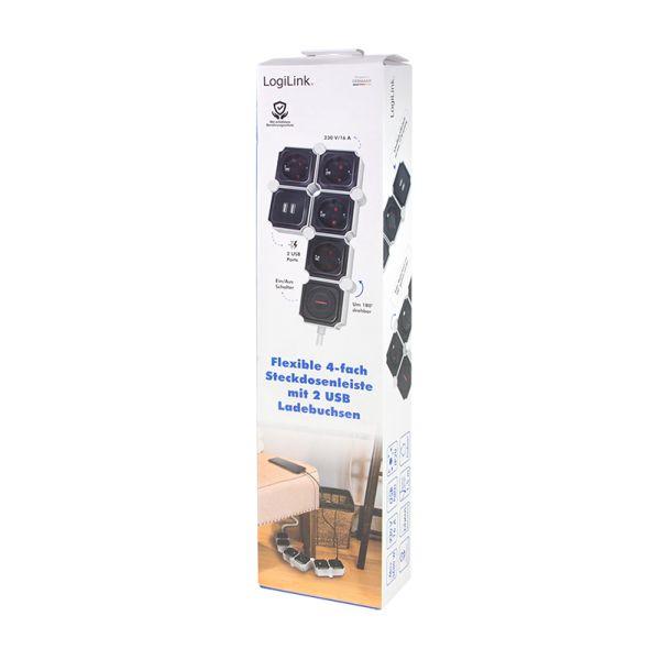 Bloco de Tomadas Flexível LOGILINK LPS276U (Cinzento), miniatura 9