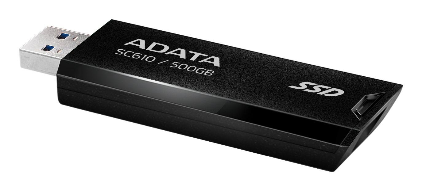 Disco SSD Externo ADATA SC610-500G-CBK/RD (500 GB - USB 3.2 Gen 2 - USB-A - Preto) — miniatura 4