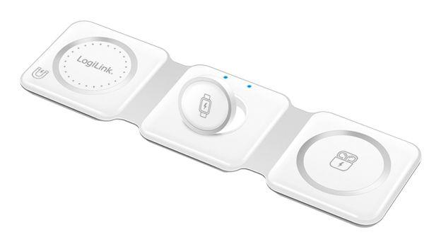 Carregador Magnético Sem Fios LOGILINK PA0344 (15 W - iPhone, Apple Watch, AirPods - Qi - Branco)