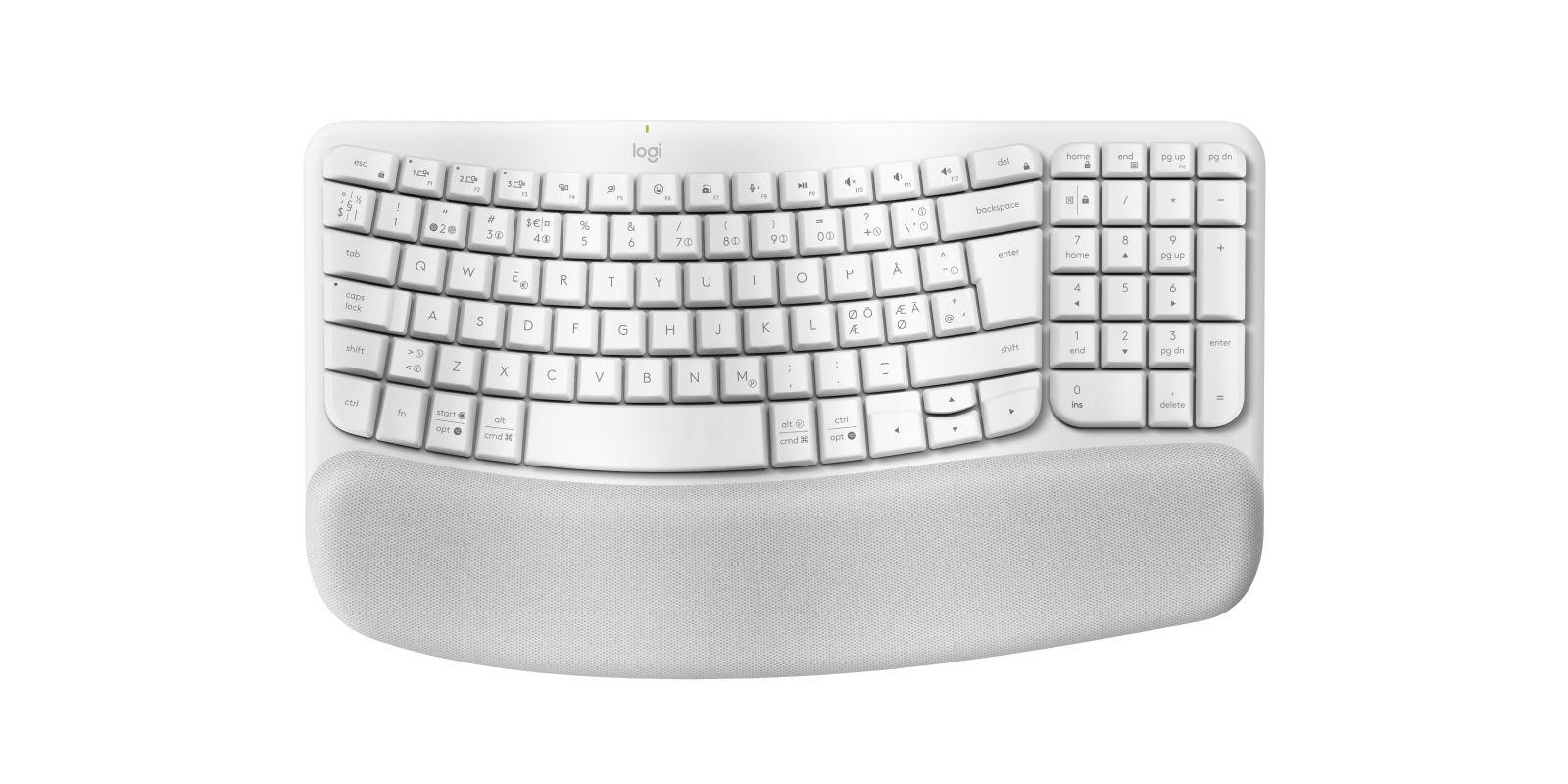 Teclado LOGITECH Wave Keys (Nórdico - Interruptor de membrana - Tamanho completo - Branco)