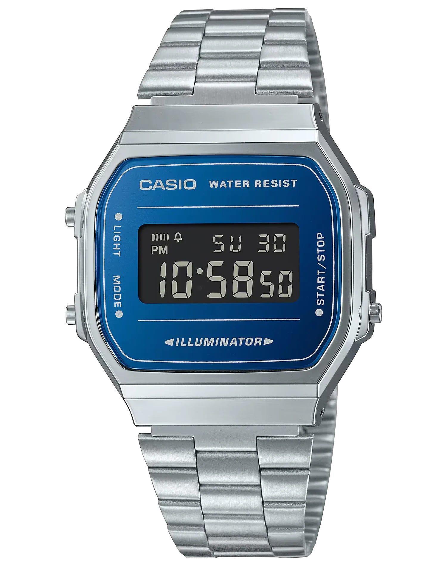 Relógio Digital CASIO Vintage A168WEM-2BEF (Aço - 36,3 mm - Azul/Prateado)