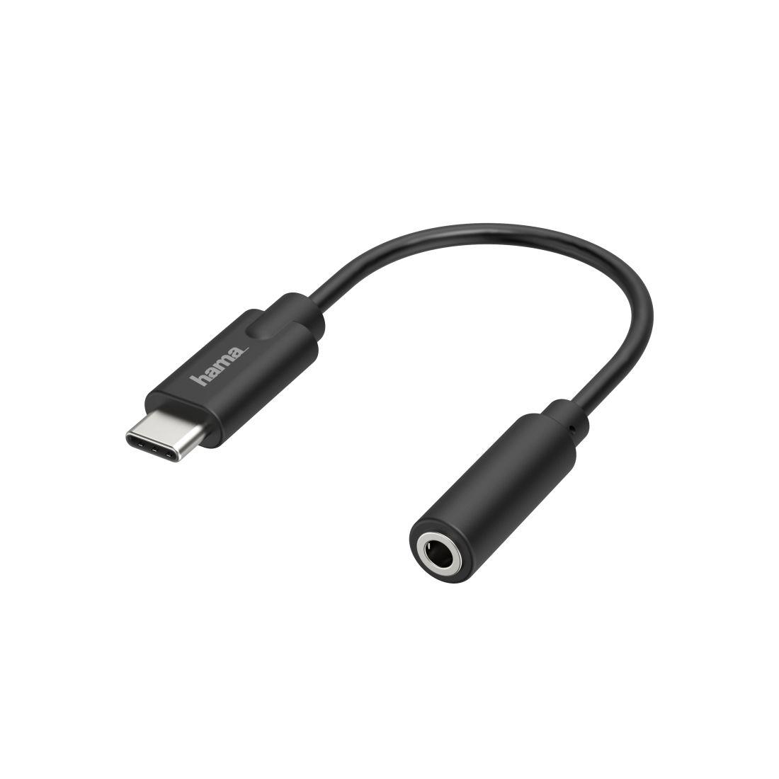 Adaptador Áudio HAMA 00205282 (USB-C - 3,5 mm - Preto)