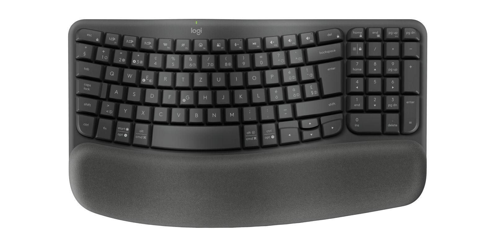 Teclado LOGITECH Wave Keys for Business (Suíço - Interruptor de membrana - Tamanho completo - Grafite) — miniatura 3