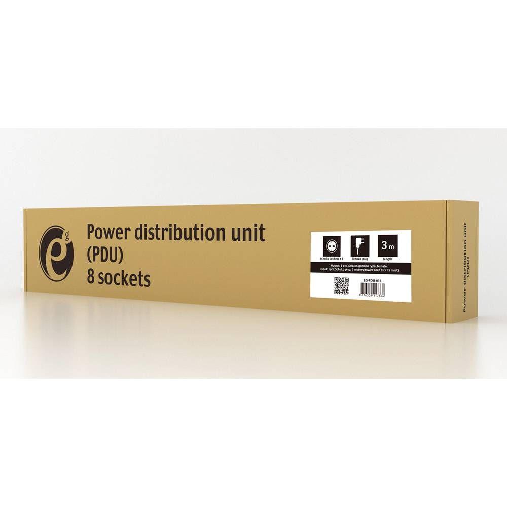 Régua de Tomadas para Rack GEMBIRD EG-PDU-014 (Schuko - Preto) — miniatura 4