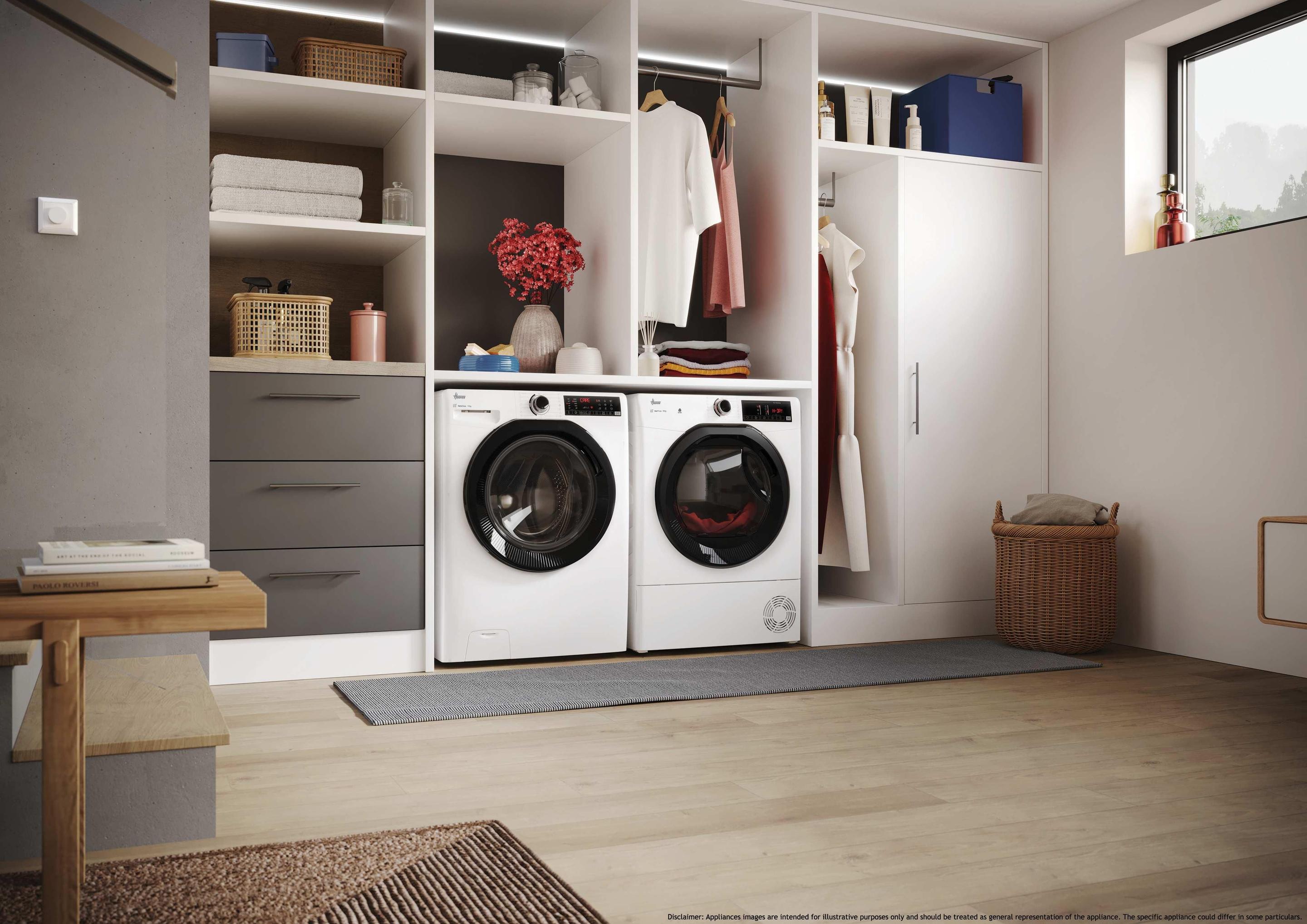 Máquina de Secar Roupa Independente HOOVER HREH9N4TBES (9 kg - Bomba de calor - Esquerdo - Branco), miniatura 3