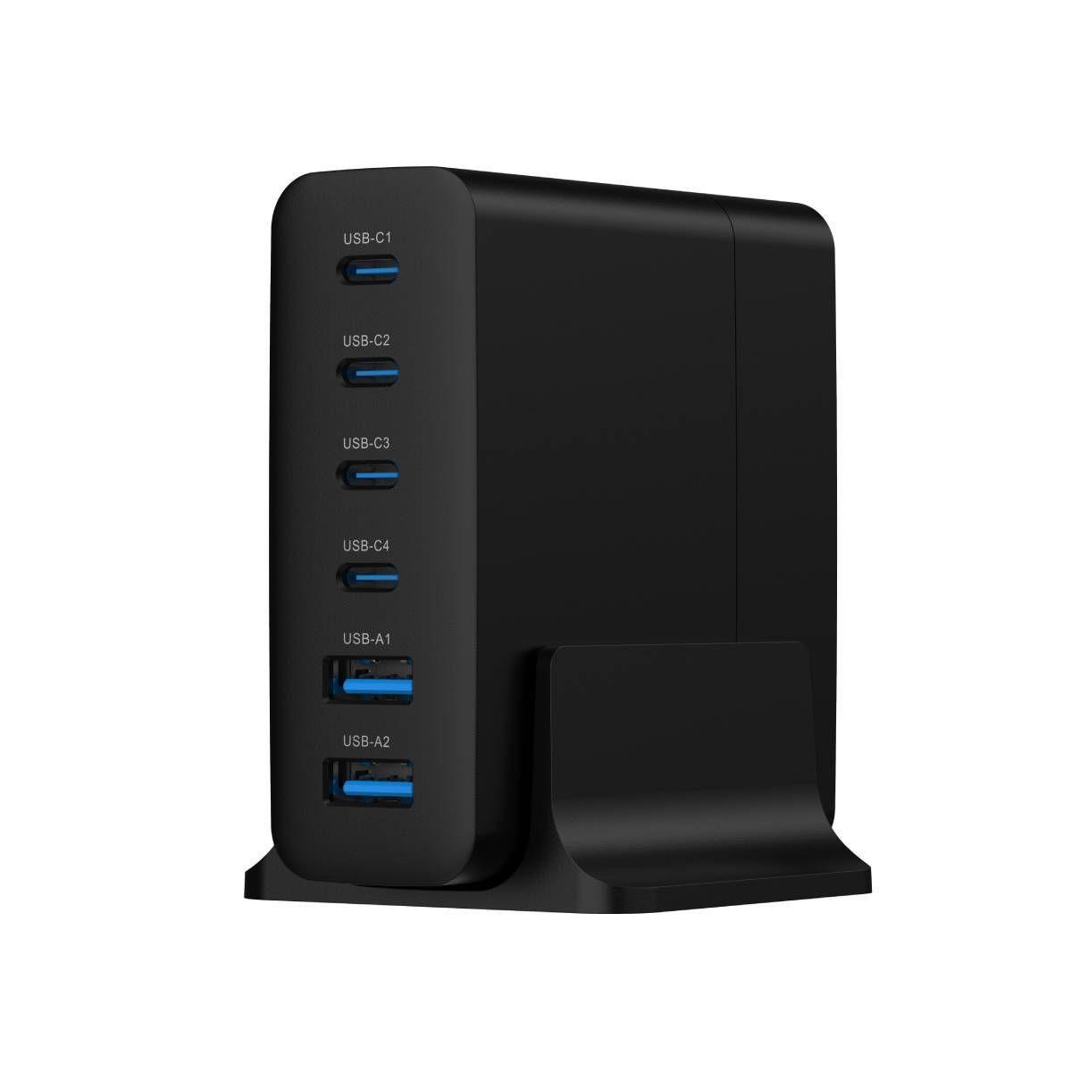 Carregador USB GaN GEMBIRD TA-UC-2A4C-PD75-01-BK (75 W - 25 W - Quick Charge 3.0 - Preto), miniatura 2