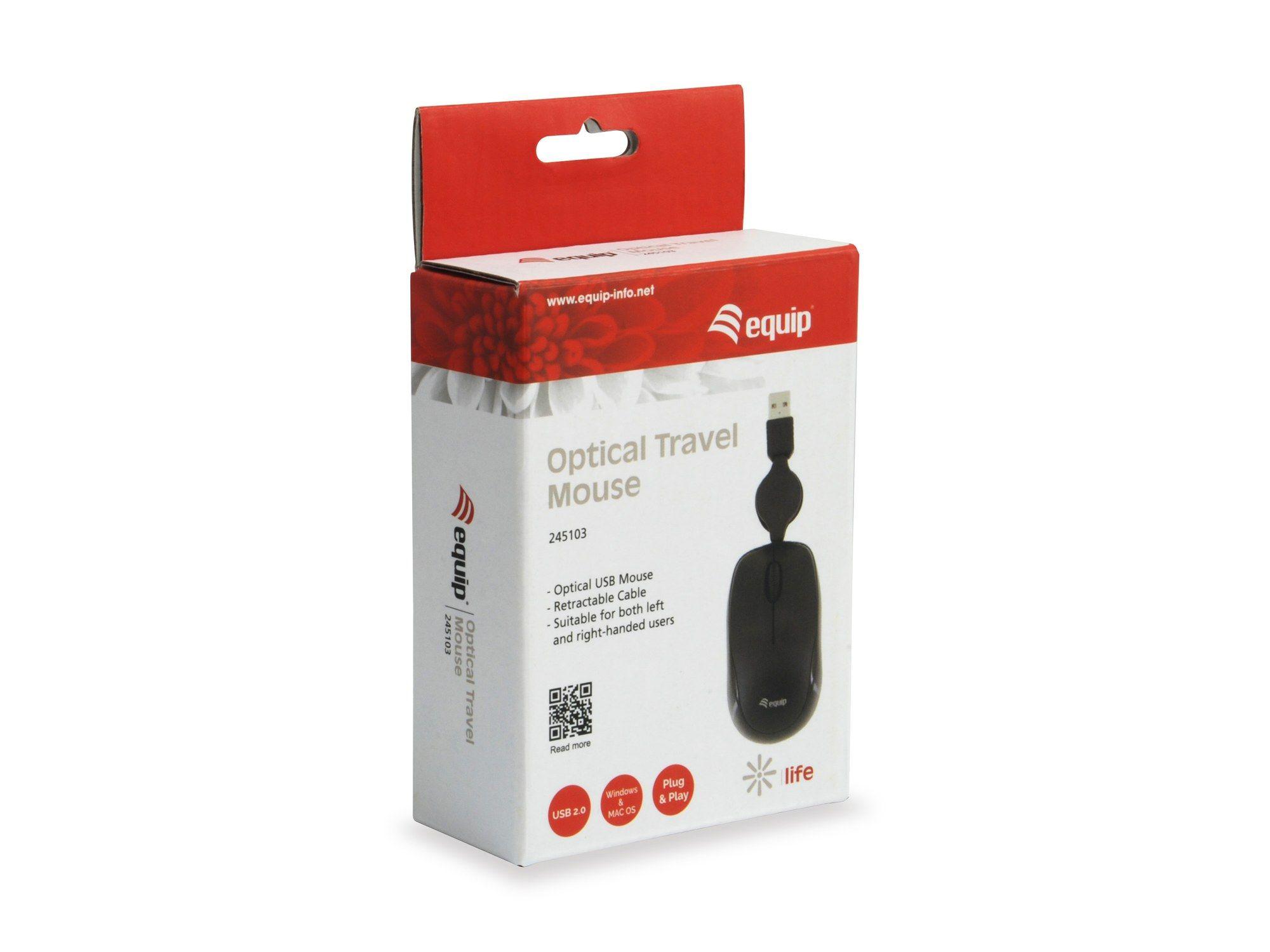 Rato EQUIP 245103 (Ambidestro - 1000 DPI - Ótico - Preto) — miniatura 4