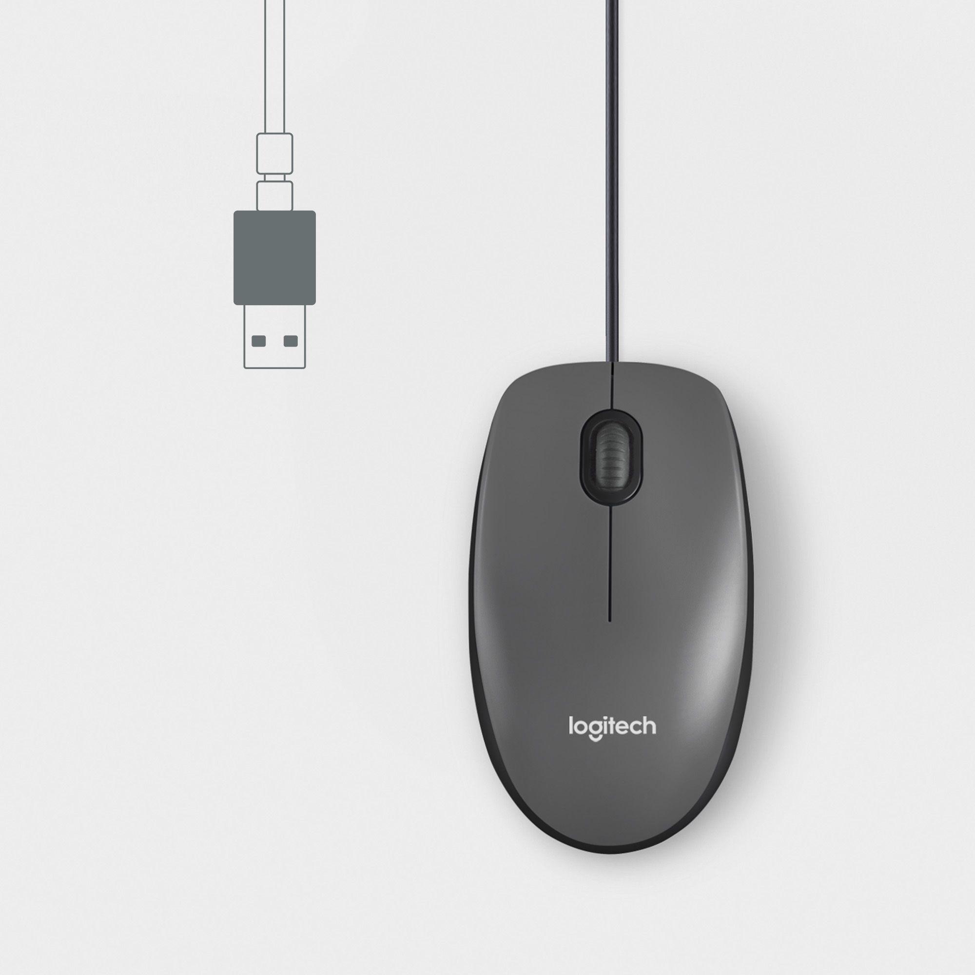 Rato LOGITECH M100 (Ambidestro - 1000 DPI - Ótico - Preto) — miniatura 3