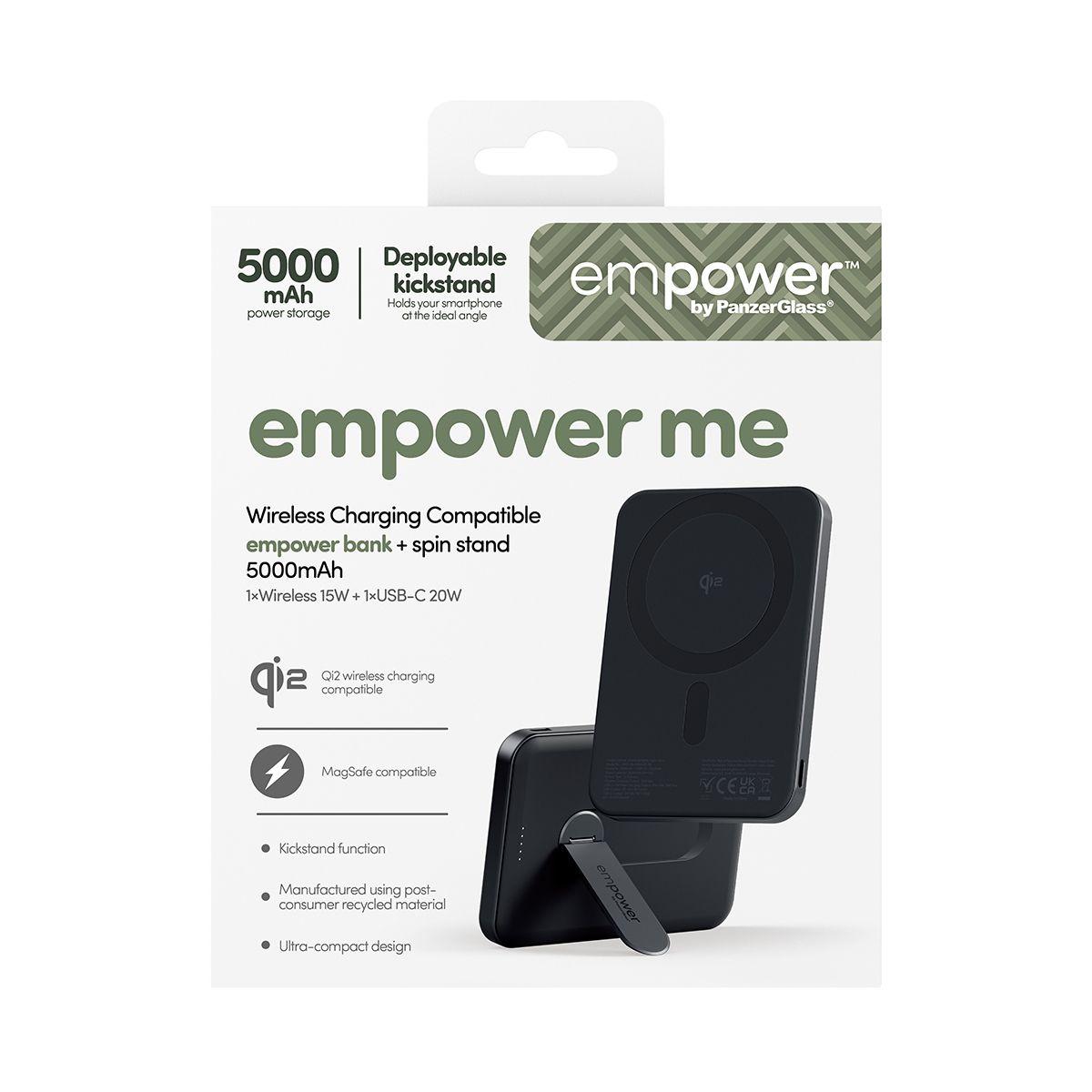 Powerbank PANZERGLASS empower™ Powerbank w. Spin Stand EM23165 (5000 mAh - Preto) — miniatura 3