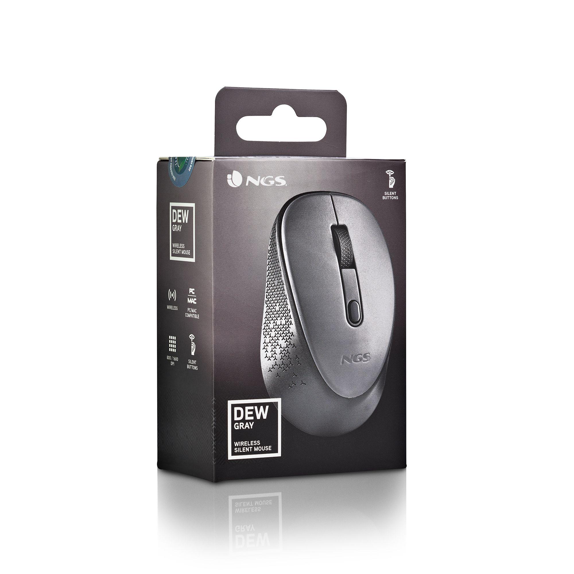 Rato NGS Dew (Ambidestro - 1600 DPI - Ótico - Cinzento) — miniatura 9