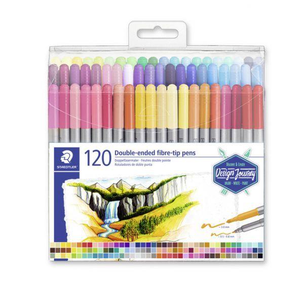 Conjunto de Marcadores de Fibra de Ponta Dupla STAEDTLER 3200 TB120 (Plástico - Multicor), miniatura 2