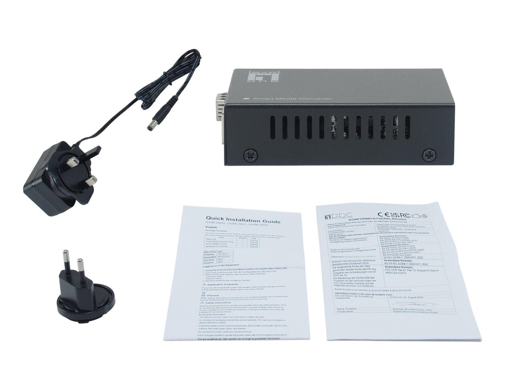 Conversor de Media LEVEL ONE GVM-2000 (1000 Mbit/s - Preto) — miniatura 3