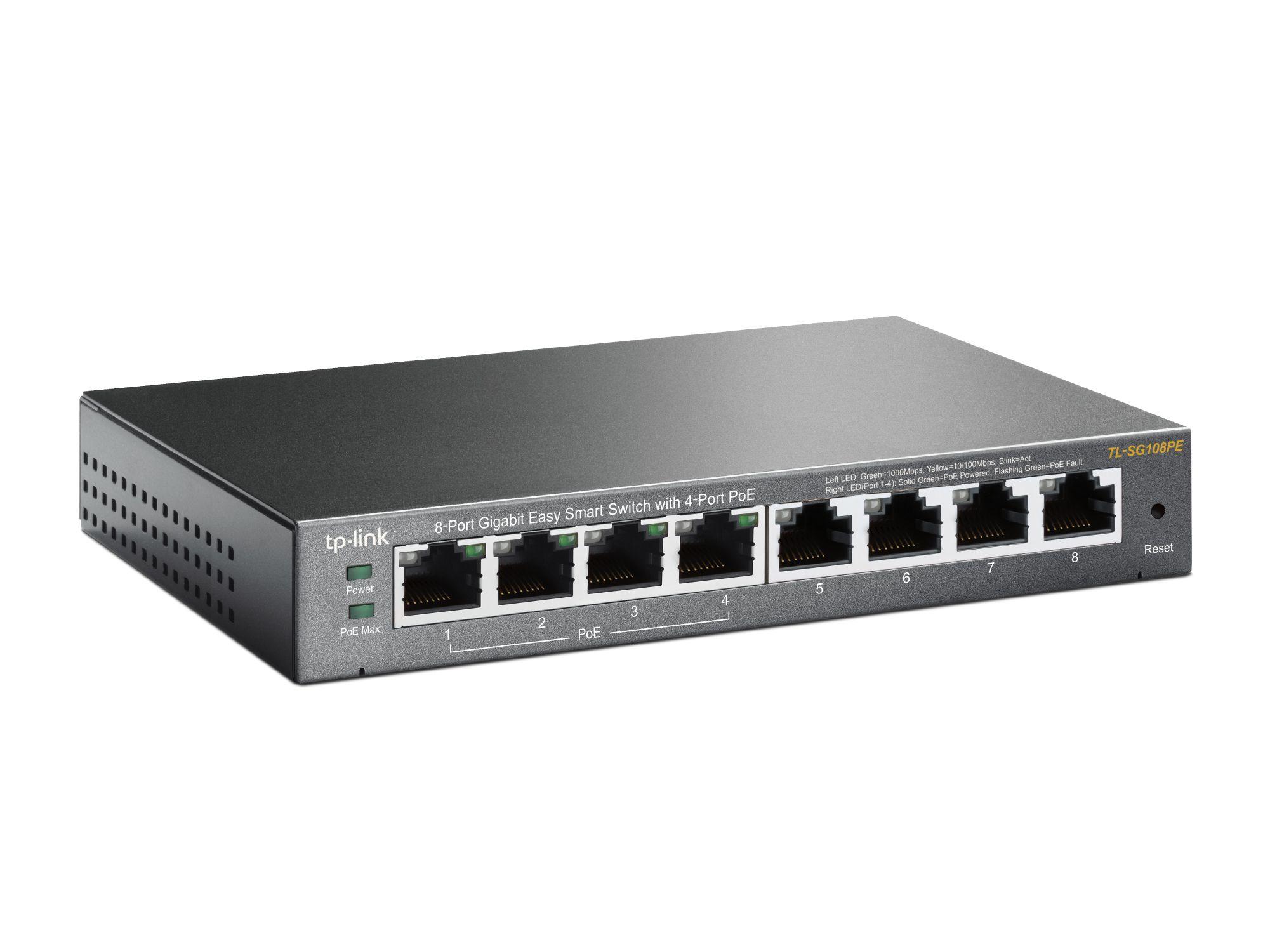 Switch TP-LINK TL-SG108PE V2 (Gigabit Ethernet - 1,5 MB - 16 Gbit/s - Preto) — miniatura 2