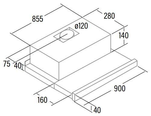 Exaustor de Gaveta de Encastre CATA EXTENDER900 (Altura 18 cm - 90 cm - 30 cm - Inox) — miniatura 3