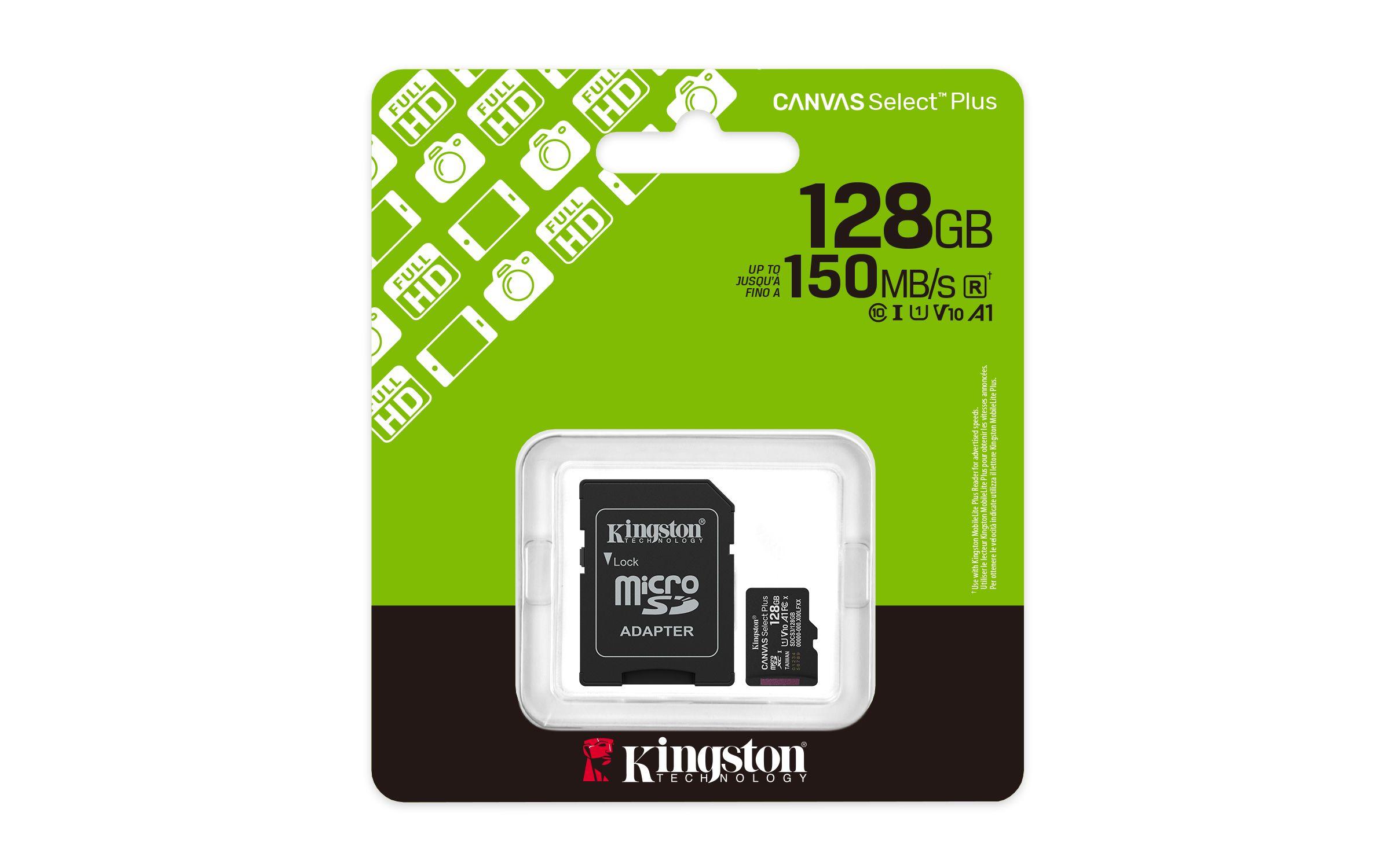 Cartão de Memória KINGSTON Canvas Select Plus SDCS3/128GB (128GB - Classe 10 - 150 MB/s - Preto) — miniatura 5