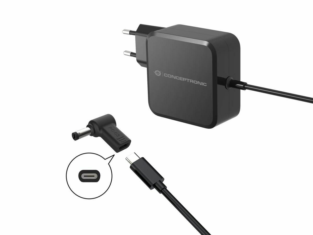 Adaptador USB-C para Portátil CONCEPTRONIC ABBY15PC03 (Acer - 5,5 x 1,7 mm - Preto), miniatura 2