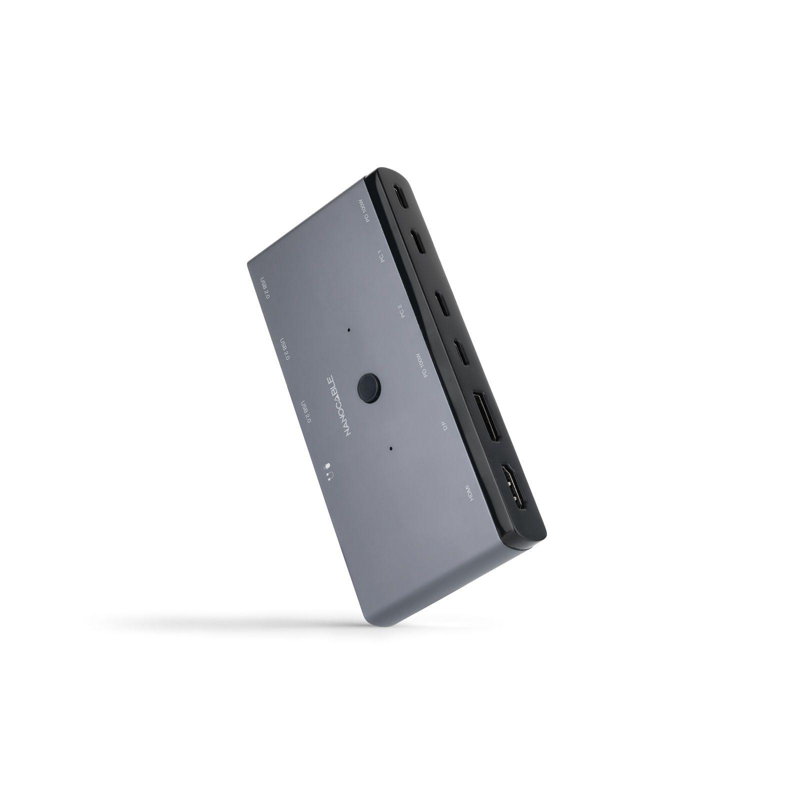 Switch KVM NANOCABLE 10.12.0003 (Cinzento)