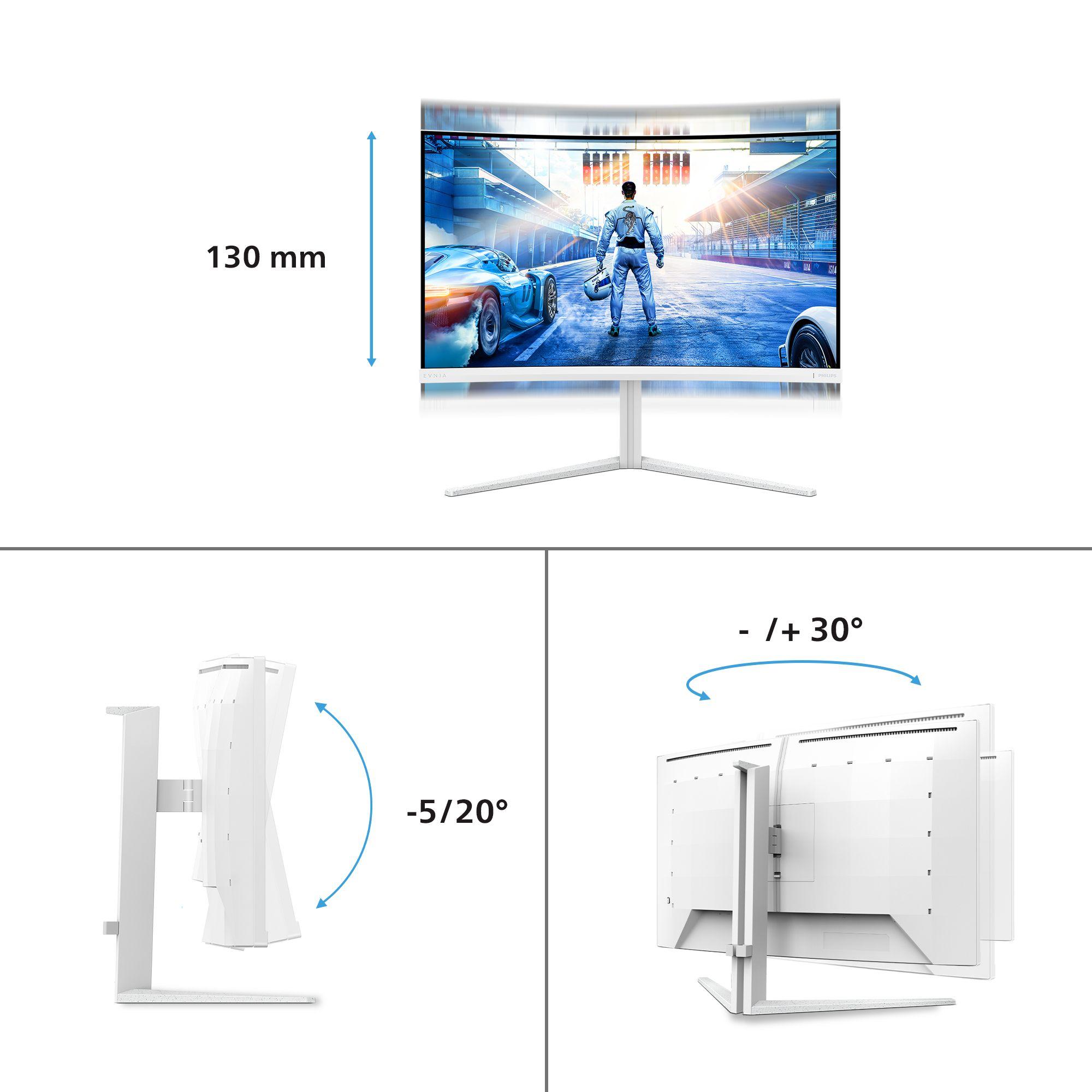 Monitor PHILIPS Evnia 32M2C5501/00 (31,5" - Fast VA - 180 Hz - Branco) — miniatura 3