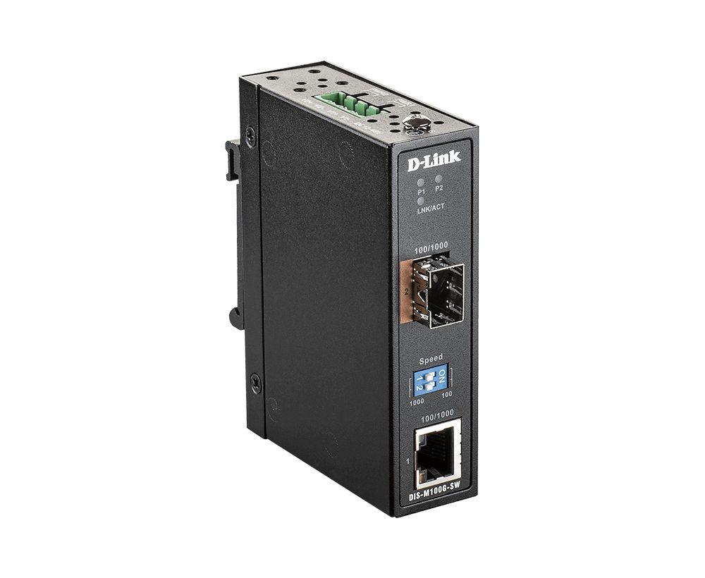 Conversor de Média de Rede Industrial D-LINK DIS-M100G-SW (Gigabit Ethernet - 4000 Mbit/s - Preto)