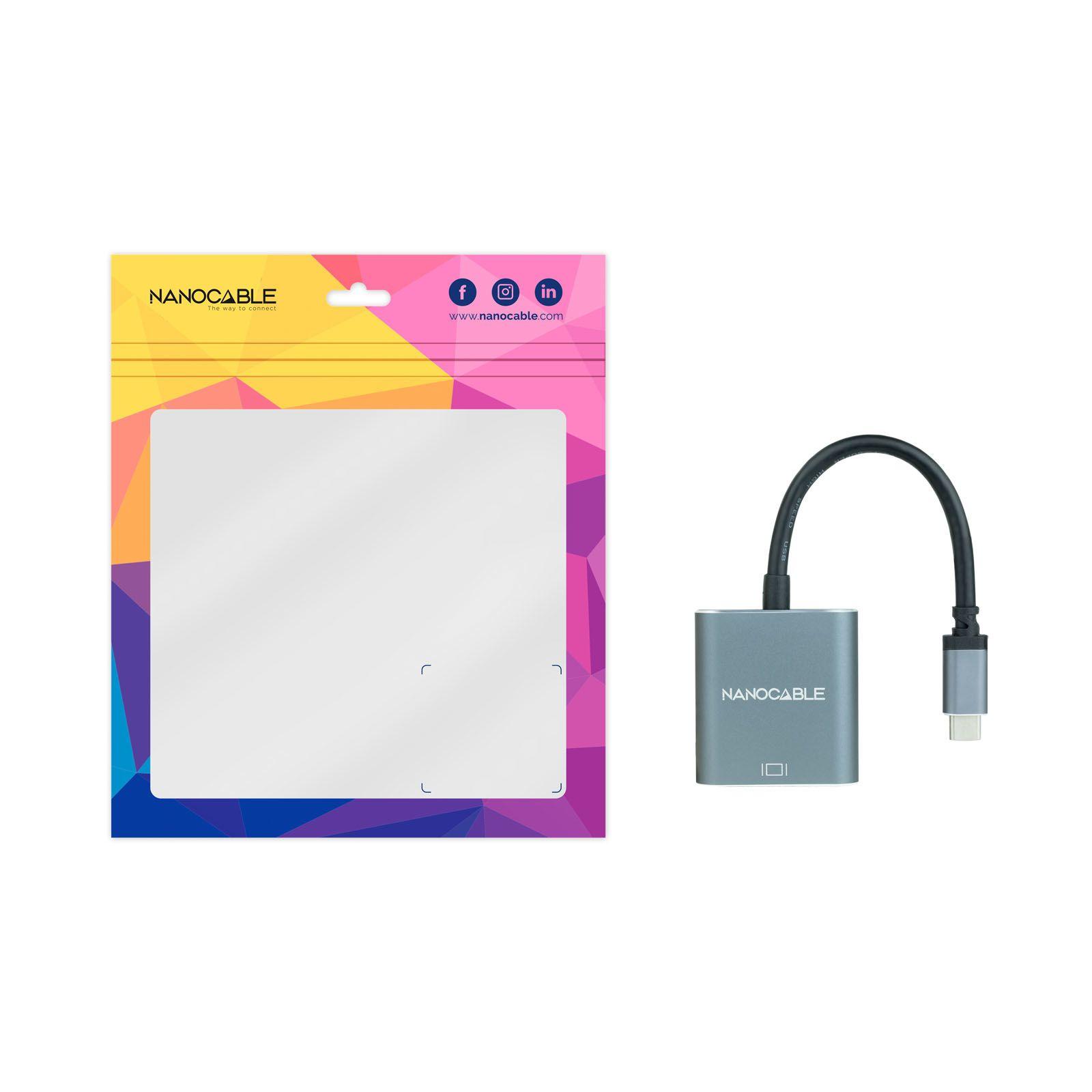 Conversor USB-C para VGA NANOCABLE 10.16.4101-G (10 cm - USB Type-C macho - VGA fêmea - Cinzento), miniatura 4