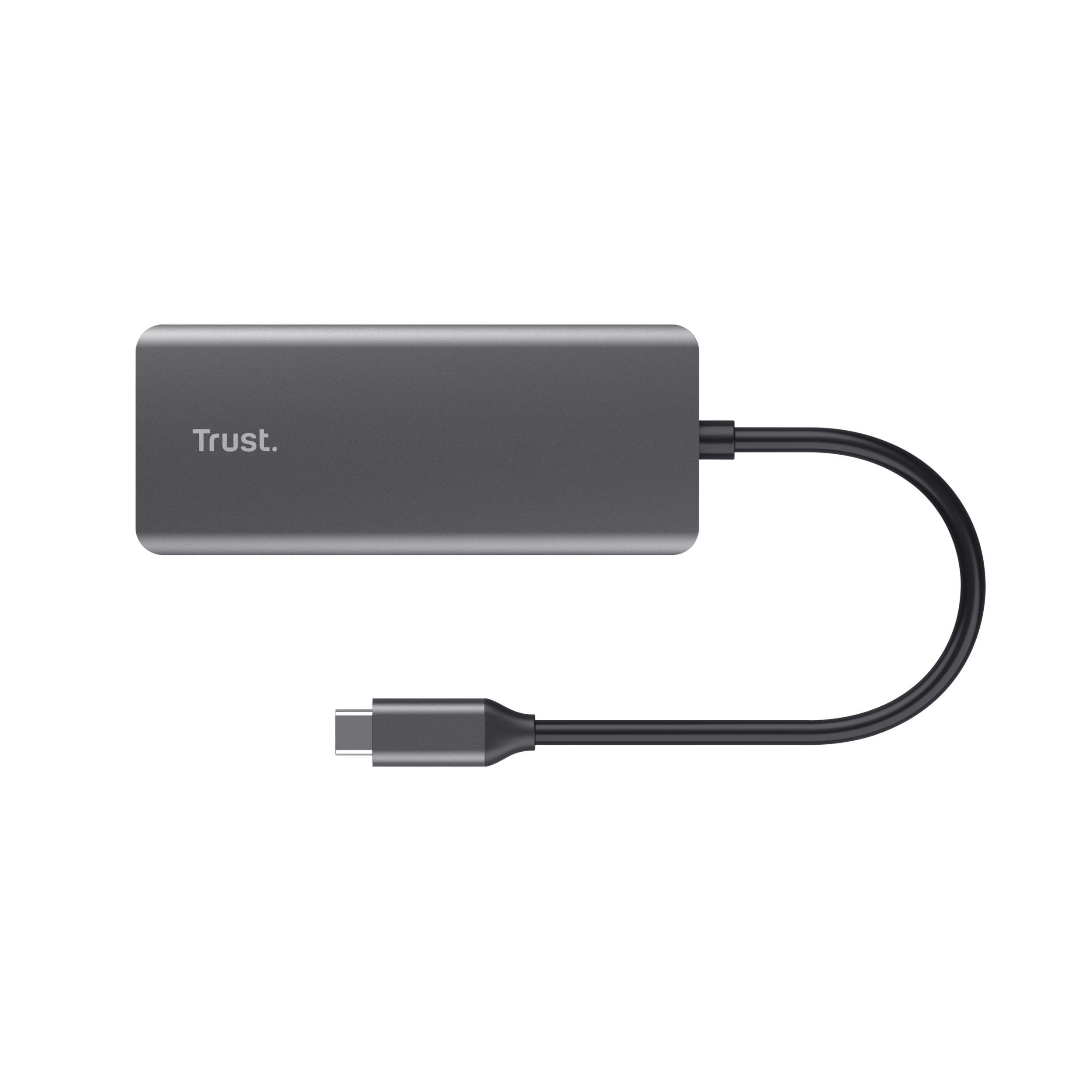 Adaptador Multiportas TRUST Dalyx 24968 (0,2 m - USB Type-C - USB 2.0 - Prateado) — miniatura 6