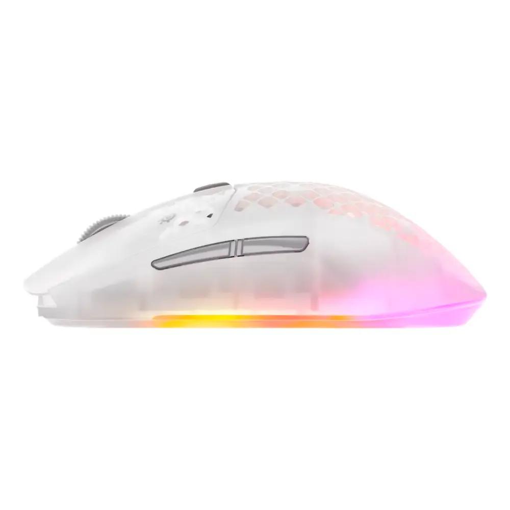 Rato STEELSERIES Aerox 3 Wireless Gen 2 Ghost (Mão direita - 26000 DPI - Ótico - Branco/Transparente) — miniatura 4