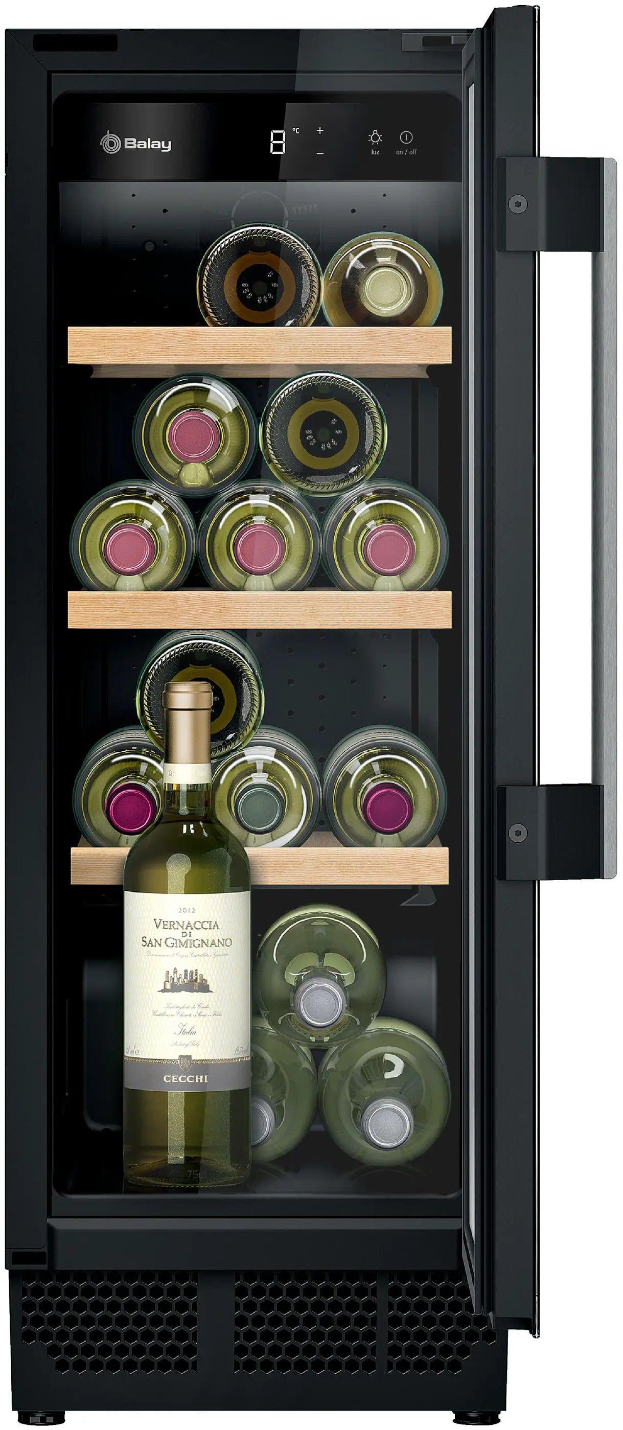 Cave de Vinhos Encastre BALAY 3WUF073B (21 garrafas - 3 prateleiras - 58 l - Preto)