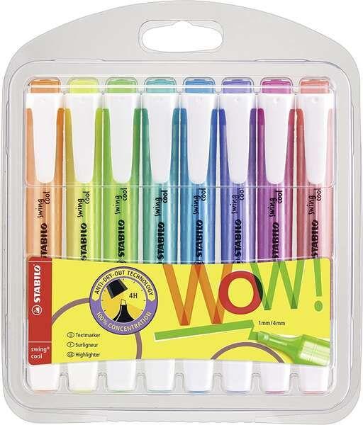 Marcadores Fluorescentes STABILO Swing Cool (Plástico - Multicor)