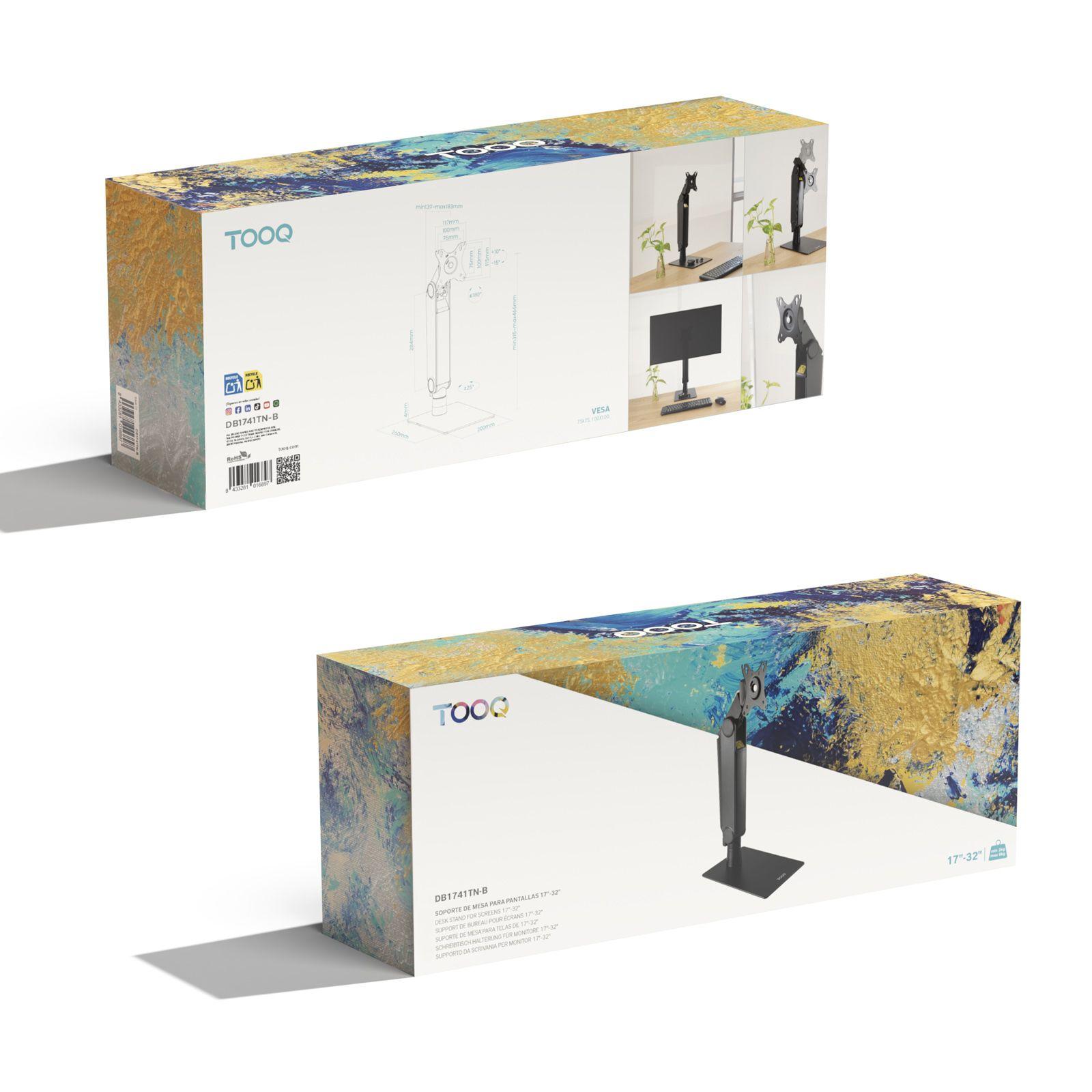 Suporte de Secretária para Monitor TOOQ DB1741TN-B (17-32" - VESA 75x75/100x100 - 8 kg - Preto), miniatura 8