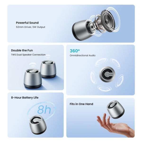 Coluna Bluetooth VENTION Omni O11 NDCI0 (5 W - Bluetooth - Prateada) — miniatura 3