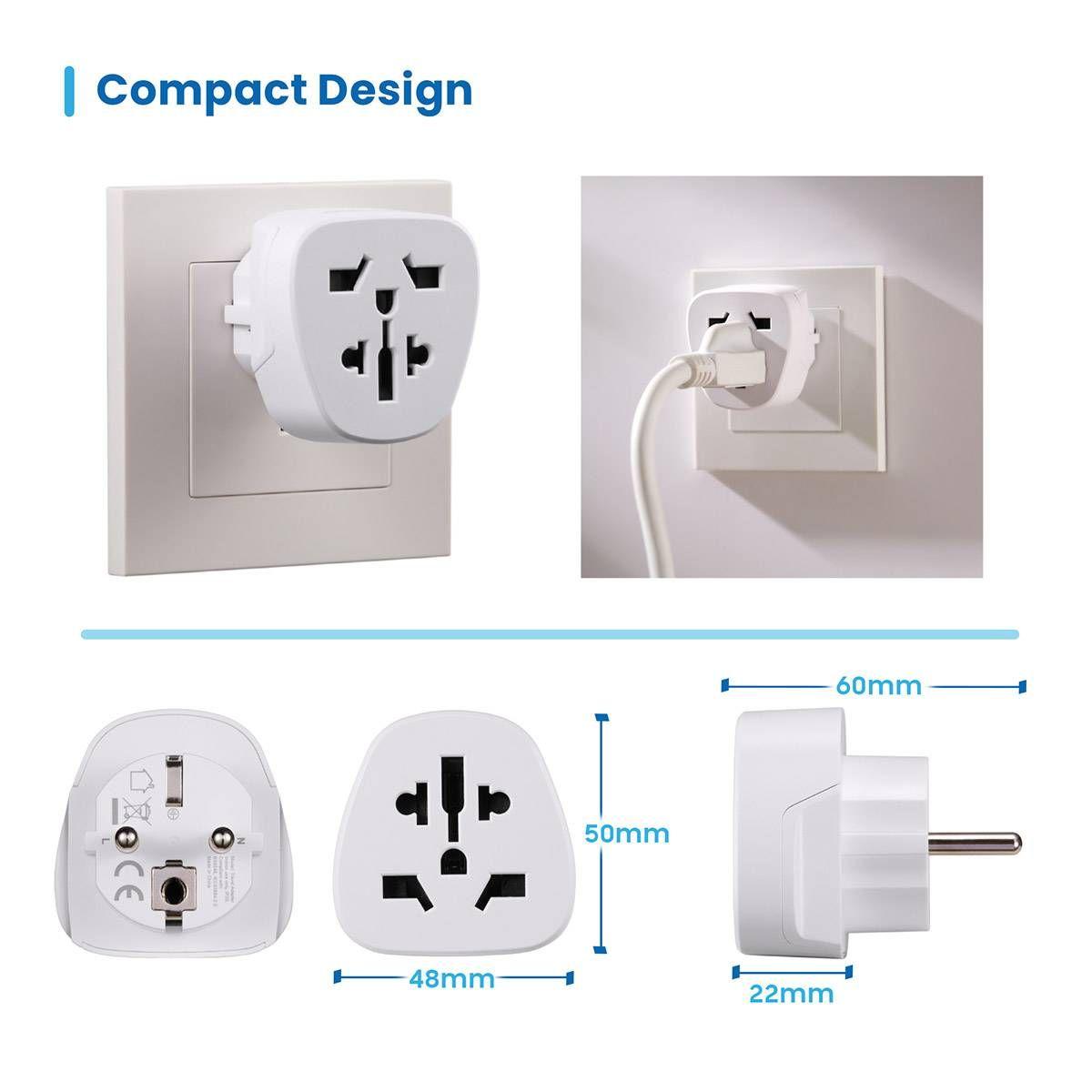 Adaptador de Viagem EWENT EW1480 (Branco) — miniatura 3
