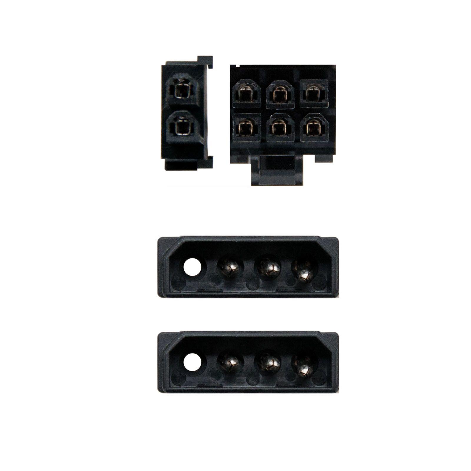 Cabo de Alimentação para Placa Gráfica NANOCABLE 10.19.1201 (0,2 m - 2 x Molex macho de 4 pinos - PCIe macho de 6+2 pinos - Preto) — miniatura 3