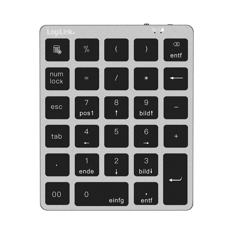 Teclado LOGILINK ID0212 (Internacional - Teclas de tesoura - Bluetooth - Cinzento)