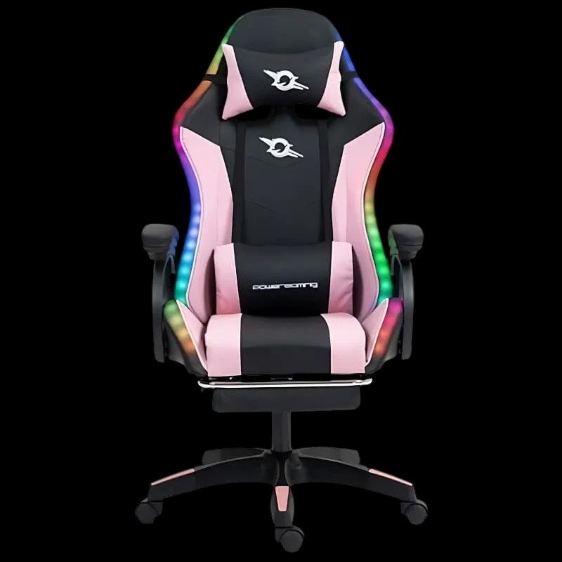 Cadeira Gaming POWERGAMING 813 (Preto e Rosa)