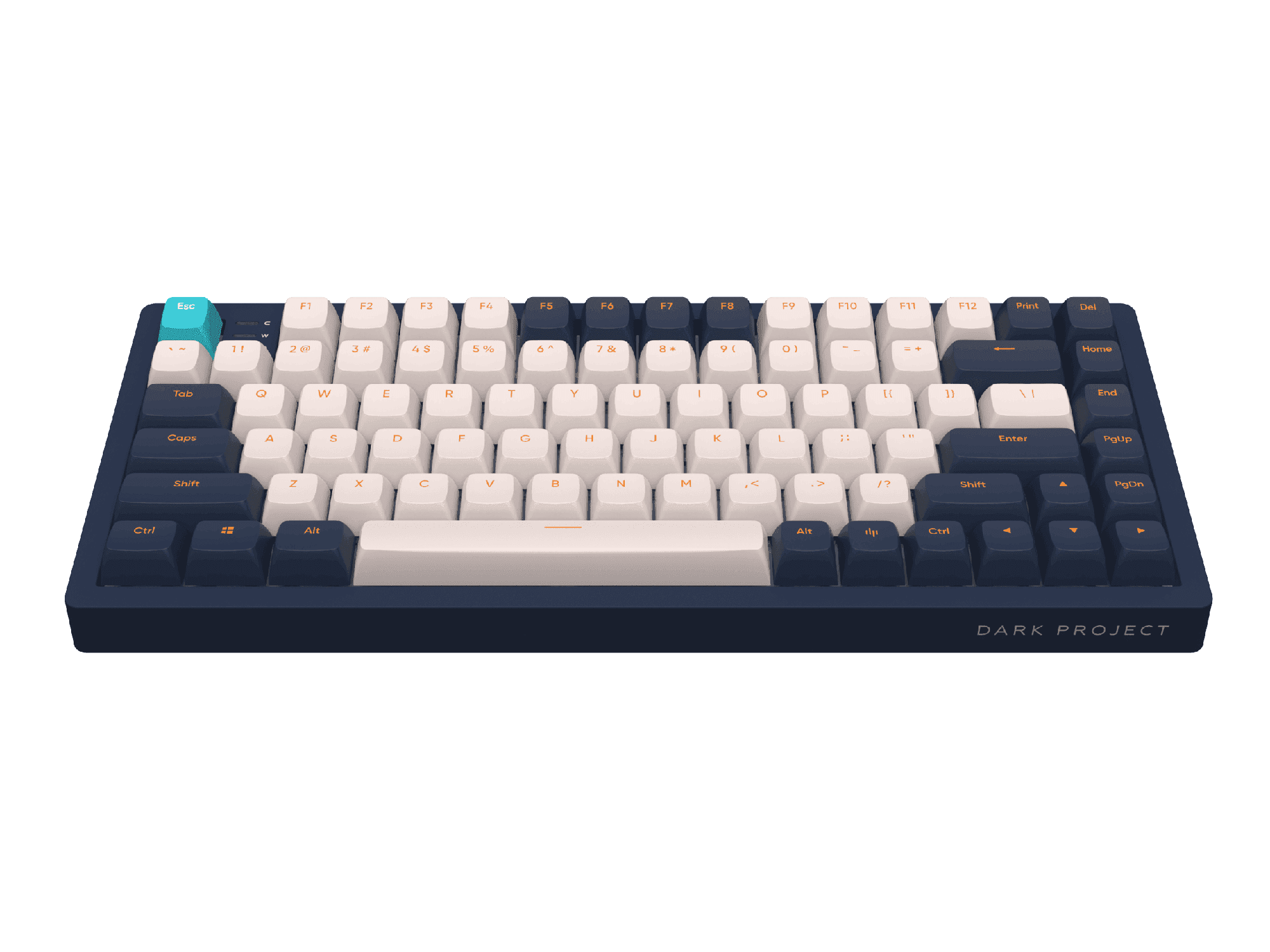Teclado Mecânico DARK PROJECT KD83A (Inglês - G3ms Sapphire - 75% - Marfim/Azul-marinho)