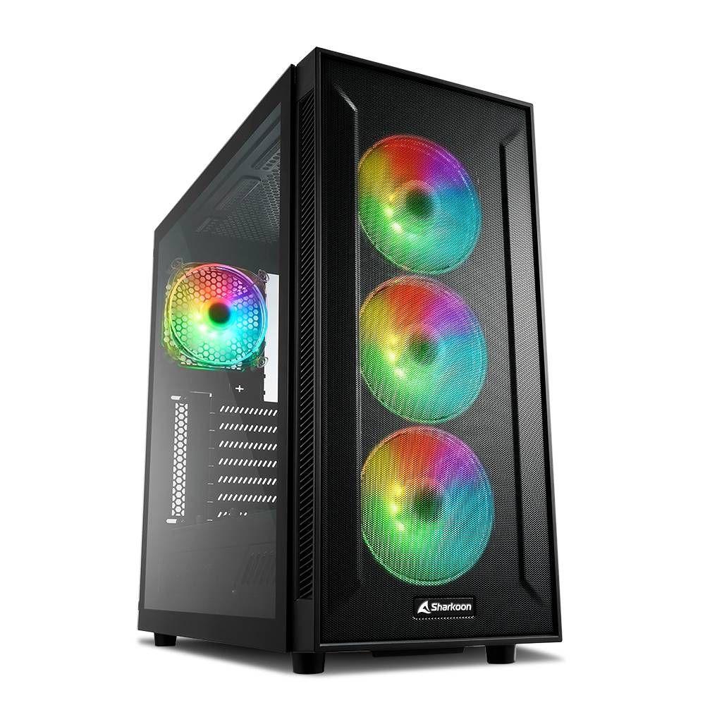 Caixa ATX SHARKOON TG6M RGB (ATX, Micro ATX, Mini-ITX - Tower - RGB multicolor - Preto) — miniatura 2