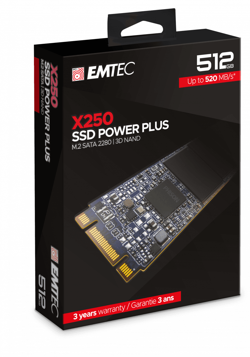 SSD EMTEC ECSSD512GX250 / X250 (512 GB - M.2 - SATA - Preto)