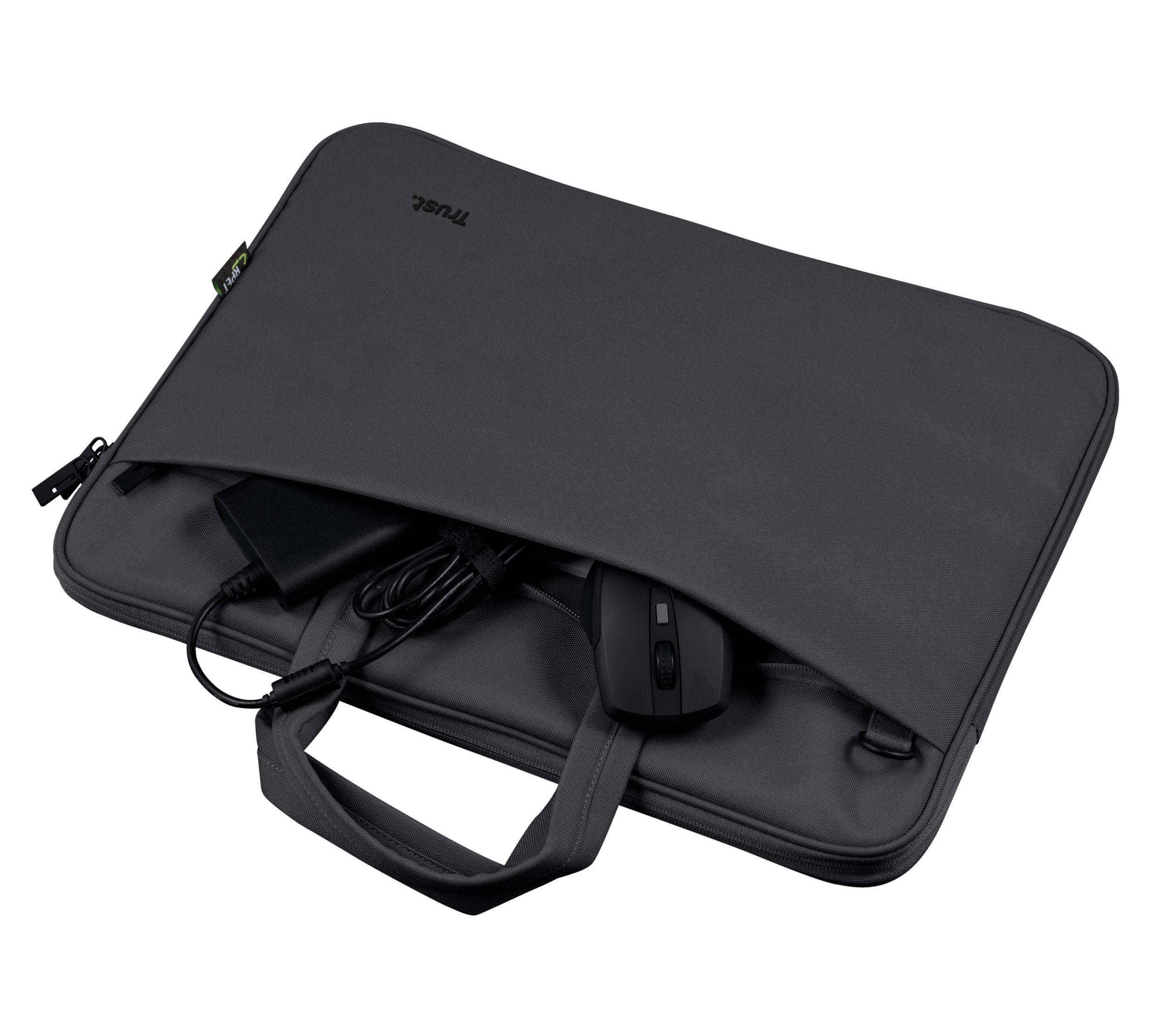 Mala para Portátil TRUST Bologna (16" - Poliéster reciclado - 40,6 cm - Preto), miniatura 5