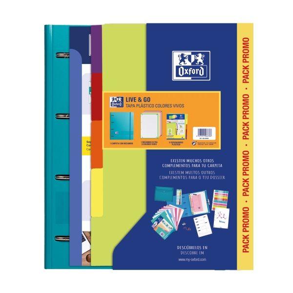 Dossier de Argolas OXFORD Europeanbinder Live & Go (Plástico Polyfoam - Cores Vivas Aleatórias)