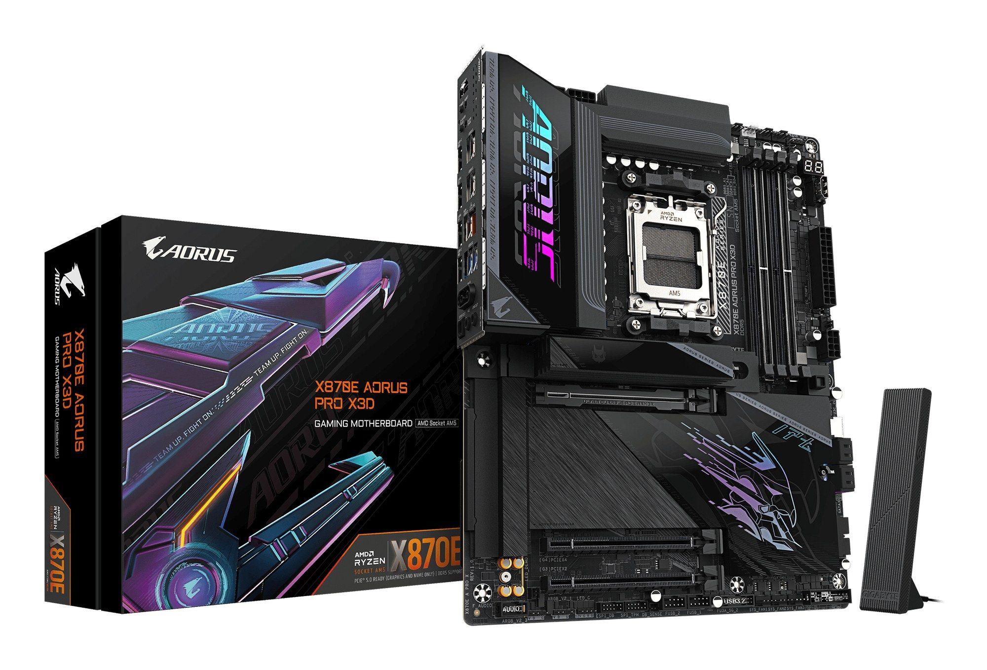 Motherboard GIGABYTE X870E AORUS PRO X3D (AM5 - ATX - Canal duplo - Preto)