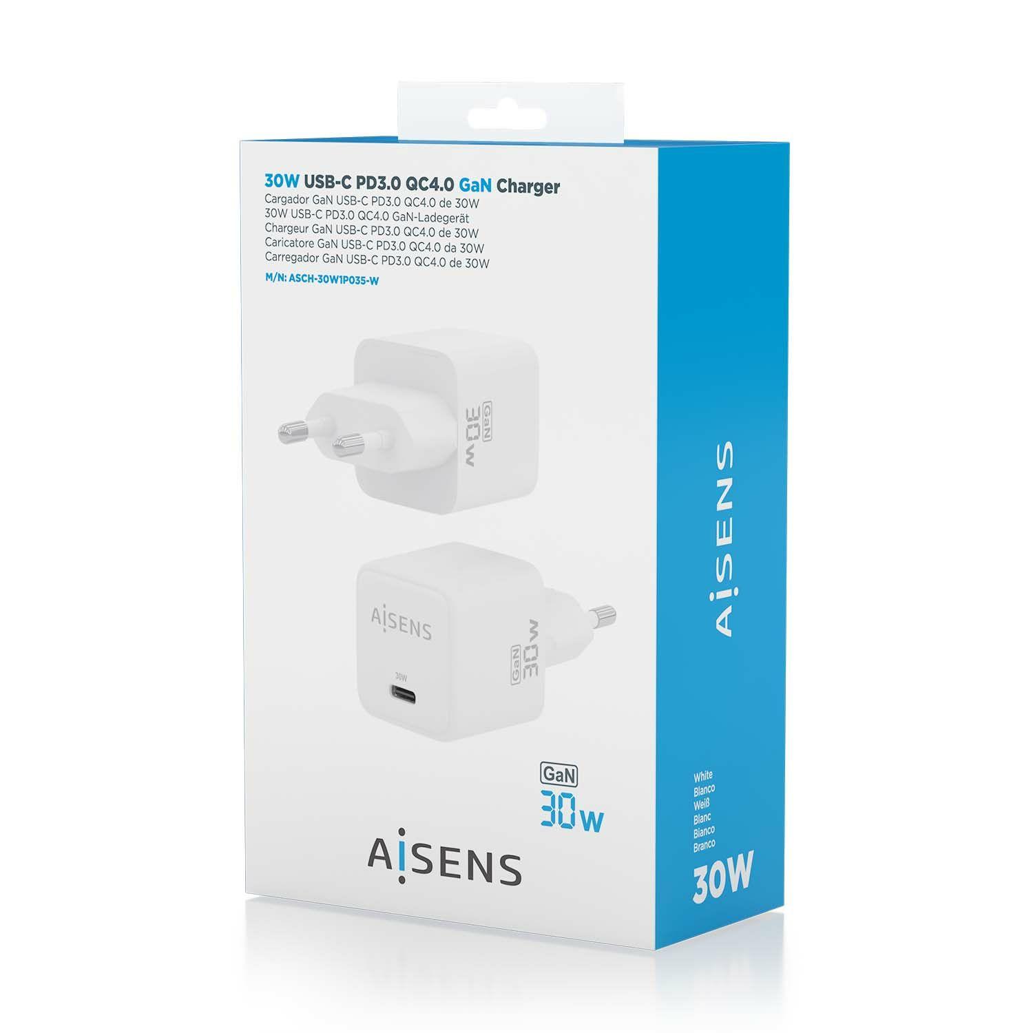 Carregador USB-C AISENS ASCH-30W1P035-W (33 W - 30 W - Branco), miniatura 6