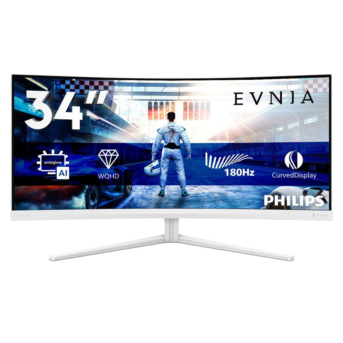 Monitor PHILIPS Evnia 34M2C5501A/00 (34" - Fast VA - 180 Hz - Branco)