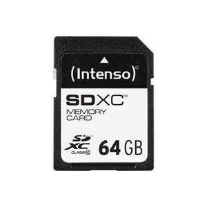 Cartão de Memória INTENSO 1108880 (64GB - Class 10 - 20 MB/s - Preto)