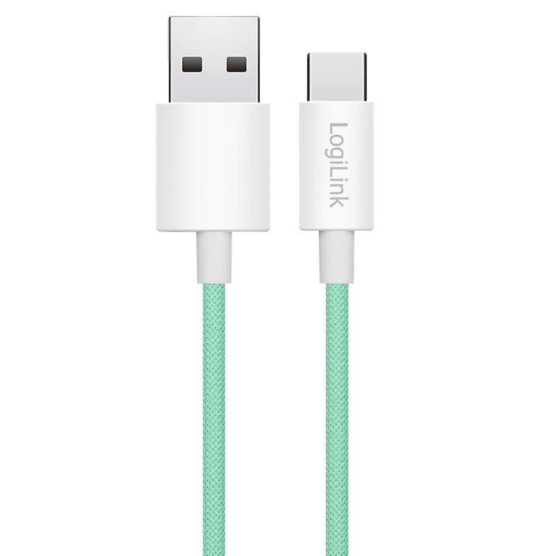 Cabo USB LOGILINK CU0327 (1 m - USB A - USB C - Verde), miniatura 2