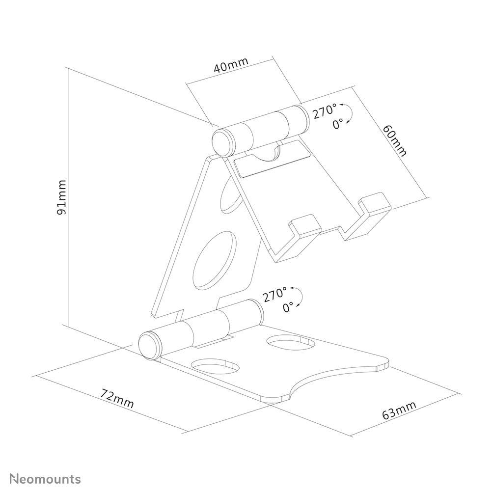 Suporte de Mesa para Smartphone NEOMOUNTS DS10-150SL1 (Prateado), miniatura 16