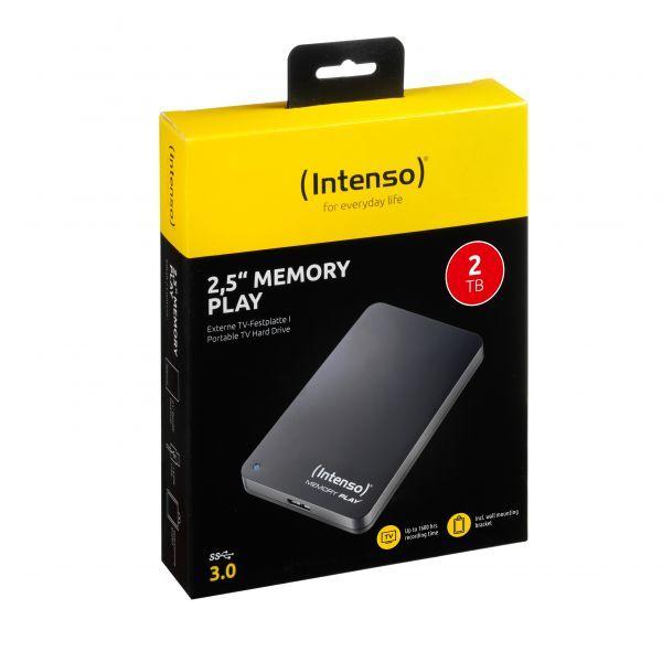 Disco Rígido Externo INTENSO MEMORY PLAY (2 TB - 2,5" - USB 3.0 - Preto) — miniatura 2