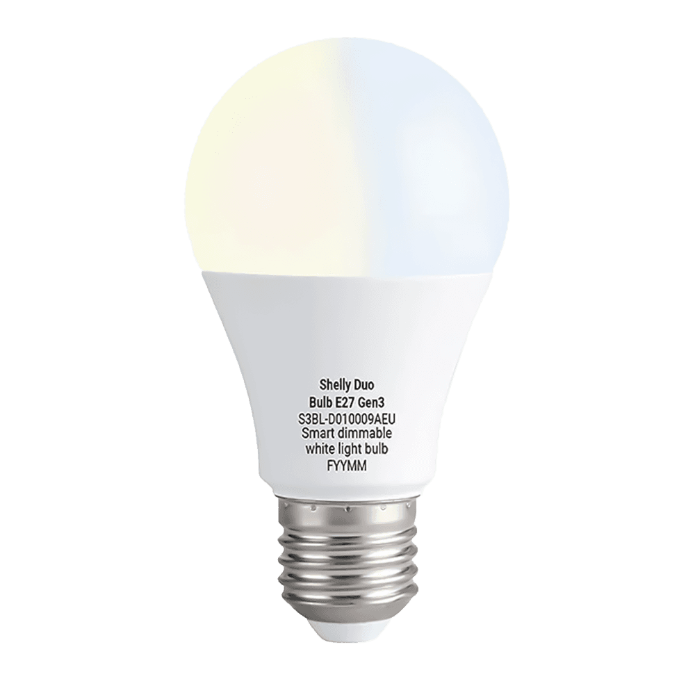 Lâmpada Inteligente SHELLY Duo Bulb E27 Gen3 (800 lm)